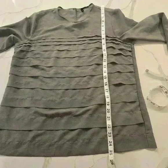 Benetton Stile Womens Crew Neck Long Sleeve Blouse Gray Size Small - Picture 6 of 9